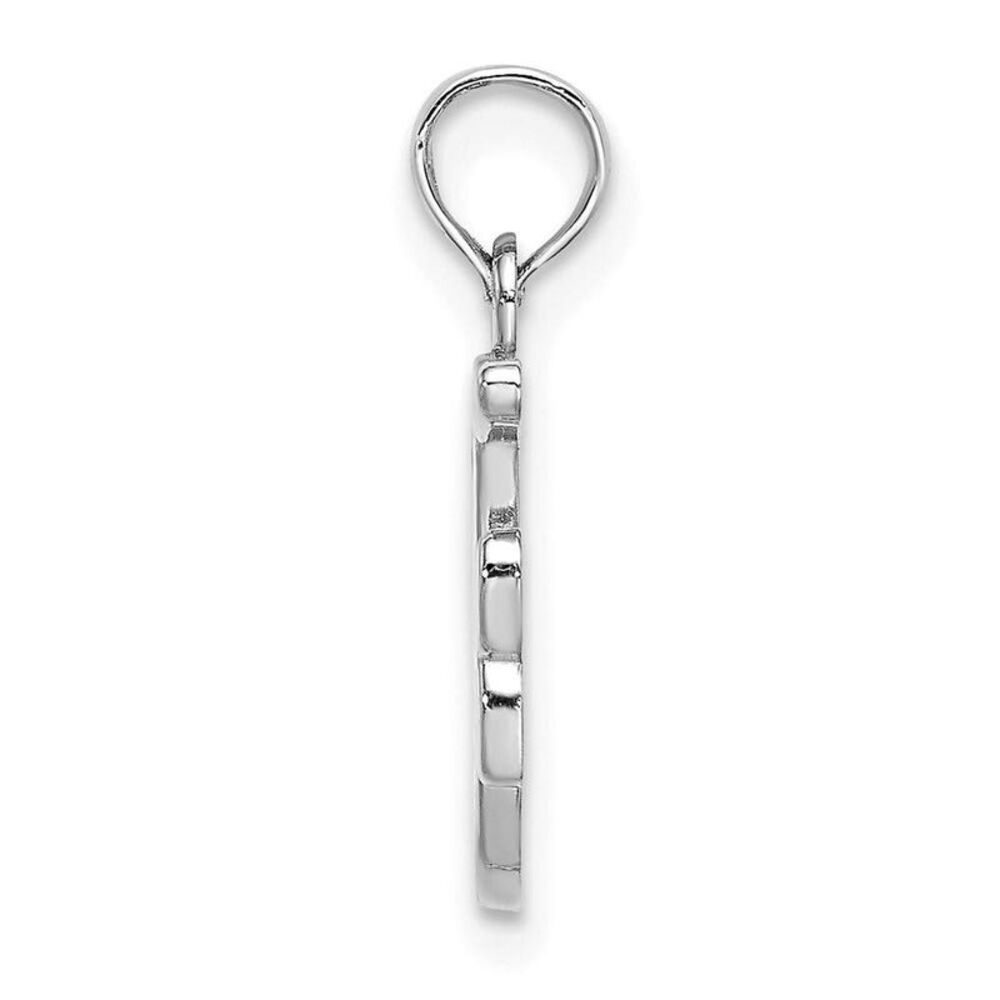 10k White Gold Polished F Script Initial Charm - image 7